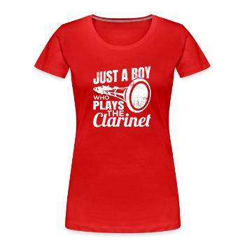 Boys clarinet - Women's Premium Organic T-Shirt - red - Front - Mia (176cm)