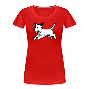 Verspielter Hund-Cartoon - Frauen Premium Bio T-Shirt - Rot - Vorne - Mia (176cm)