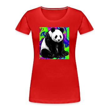 panda - T-shirt bio Premium Femme - rouge - Devant - Mia (176cm)