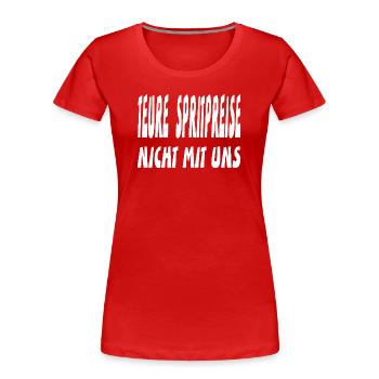 Benzin - Frauen Premium Bio T-Shirt - Rot - Vorne - Mia (176cm)
