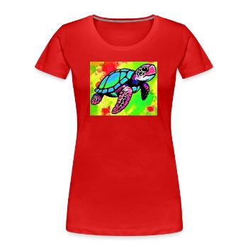 tortue - T-shirt bio Premium Femme - rouge - Devant - Mia (176cm)