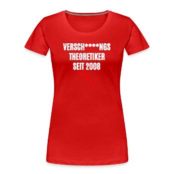 Verschwörungstheoretiker Wirtschaft - Frauen Premium Bio T-Shirt - Rot - Vorne - Mia (176cm)