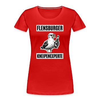 Flensburger Kneipen Experte - Frauen Premium Bio T-Shirt - Rot - Vorne - Mia (176cm)