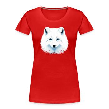 Polarfuchs - Frauen Premium Bio T-Shirt - Rot - Vorne - Mia (176cm)