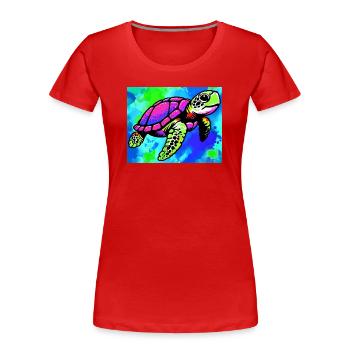 tortue - T-shirt bio Premium Femme - rouge - Devant - Mia (176cm)