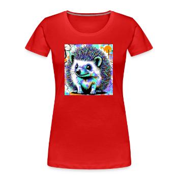 hedgehog - Women's Premium Organic T-Shirt - red - Front - Mia (176cm)