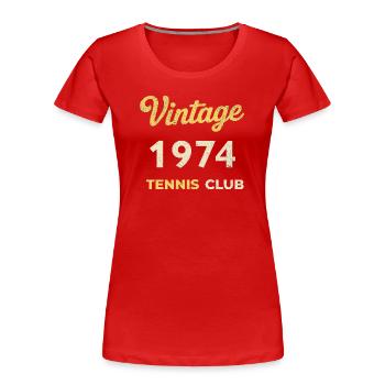 Vintage 1974 Tennis Club Retro Geburtstag Geschenk - Frauen Premium Bio T-Shirt - Rot - Vorne - Mia (176cm)