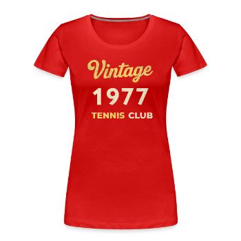 Vintage 1977 Tennis Club Retro Birthday Gift - Women's Premium Organic T-Shirt - red - Front - Mia (176cm)