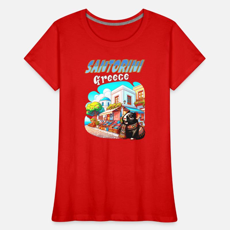 Aventures de cochons d’Inde à Santorin, Grèce T-shirt bio Premium Femme