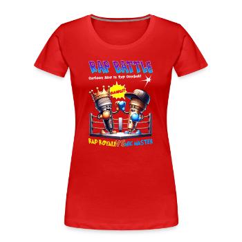 Rap Battle Mikrofon Battle - Frauen Premium Bio T-Shirt - Rot - Vorne - Mia (176cm)