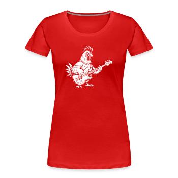 Silhouette de la Forêt Nuageuse Mono - T-shirt bio Premium Femme - rouge - Devant - Mia (176cm)