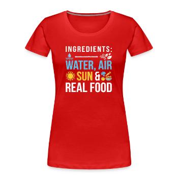 Nutrition Health Sports - Women's Premium Organic T-Shirt - red - Front - Mia (176cm)
