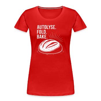 Bread Bold: Autolyse Art - Women's Premium Organic T-Shirt - red - Front - Mia (176cm)
