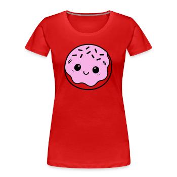 Donut mignon - T-shirt bio Premium Femme - rouge - Devant - Mia (176cm)