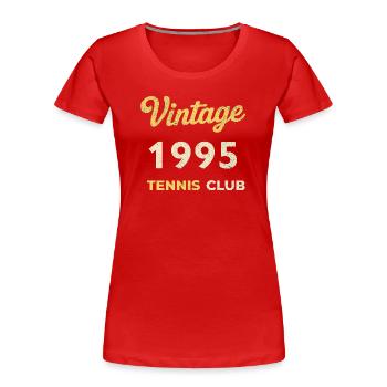 Vintage 1995 Tennis Club Retro Birthday Gift - Women's Premium Organic T-Shirt - red - Front - Mia (176cm)