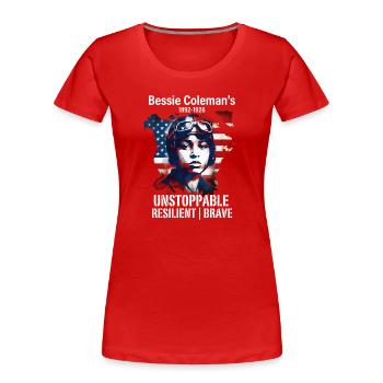 Bessie Coleman Courageous aviation pioneer - Women's Premium Organic T-Shirt - red - Front - Mia (176cm)