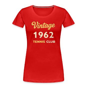 Vintage 1962 Tennis Club Retro Birthday Gift - Women's Premium Organic T-Shirt - red - Front - Mia (176cm)