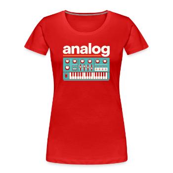 Analoger Synthesizer Retro Music - Frauen Premium Bio T-Shirt - Rot - Vorne - Mia (176cm)
