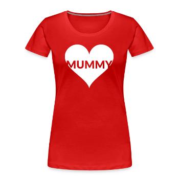 Herz MUMMY Mutti Shirt - Frauen Premium Bio T-Shirt - Rot - Vorne - Mia (176cm)