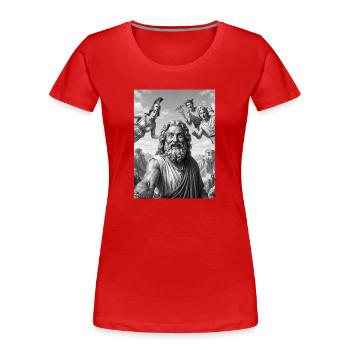 Zeus Selfie with the Gods - Women's Premium Organic T-Shirt - red - Front - Mia (176cm)