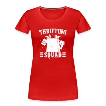Thrift Shop Thrifting Squad Love Thrifting - Frauen Premium Bio T-Shirt - Rot - Vorne - Mia (176cm)