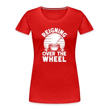 Pottery Artists Over The Wheel Pottery - Frauen Premium Bio T-Shirt - Rot - Vorne - Mia (176cm)
