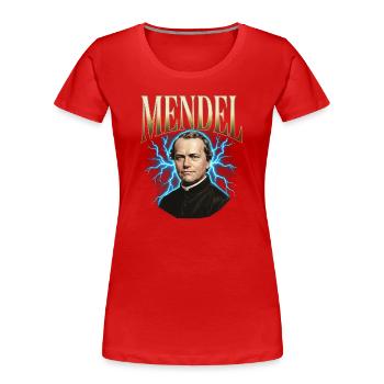 Gregor Mendel Donner - Frauen Premium Bio T-Shirt - Rot - Vorne - Mia (176cm)