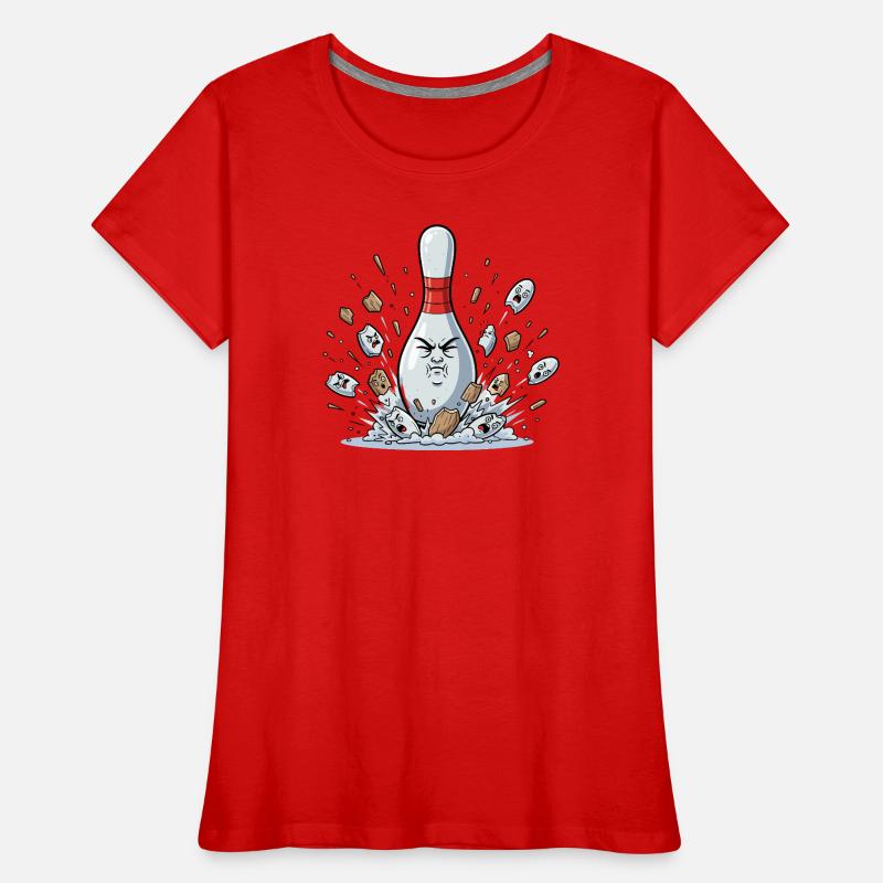 Exploding Bowling Pin Cartoon Women's Premium Organic T-Shirt