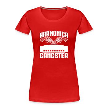 Harmonica Musican Gangster Harmonica - T-shirt bio Premium Femme - rouge - Devant - Mia (176cm)