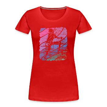 Boulderer Boulder Bouldern - Frauen Premium Bio T-Shirt - Rot - Vorne - Mia (176cm)