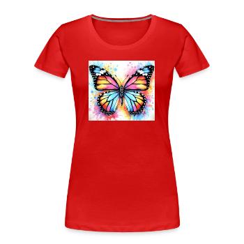 Schmetterling - Frauen Premium Bio T-Shirt - Rot - Vorne - Mia (176cm)