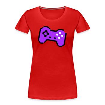 Weird Retro Controller Gamer - Women's Premium Organic T-Shirt - red - Front - Mia (176cm)