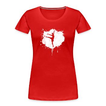 Sketch de danseur de ballet - T-shirt bio Premium Femme - rouge - Devant - Mia (176cm)