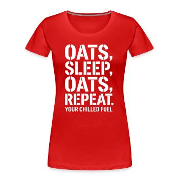 Avoine céréales muesli de nuit Sommeil répété - T-shirt bio Premium Femme - rouge - Devant - Mia (176cm)