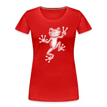 rainette - T-shirt bio Premium Femme - rouge - Devant - Mia (176cm)