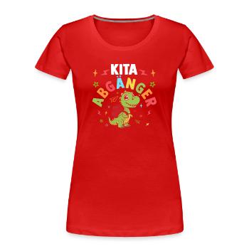 Crèche Élève Dinosaure Maternelle Première Année - T-shirt bio Premium Femme - rouge - Devant - Mia (176cm)