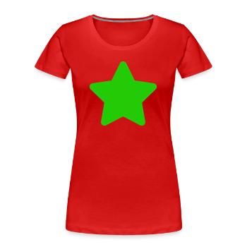 Grüner Stern Clipart - Frauen Premium Bio T-Shirt - Rot - Vorne - Mia (176cm)