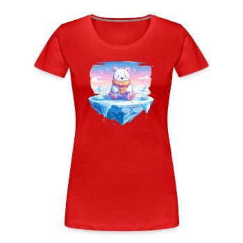 Polarlicht-Bär auf Eis - Frauen Premium Bio T-Shirt - Rot - Vorne - Mia (176cm)