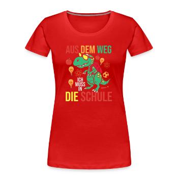 Kita Erste Klasse Katze Schüler Kindergarten - Frauen Premium Bio T-Shirt - Rot - Vorne - Mia (176cm)