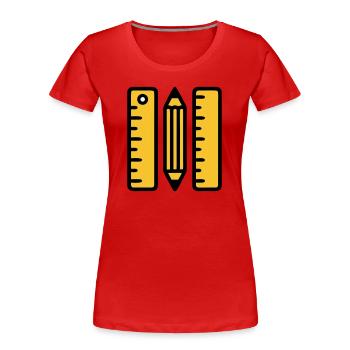 Pen Rulers Drawing Architecture - Women's Premium Organic T-Shirt - red - Front - Mia (176cm)