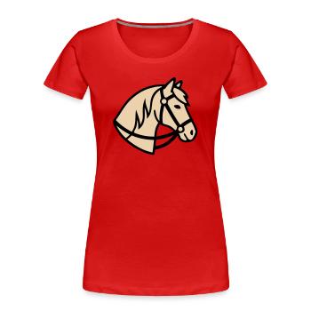 Pony Head Horse Breeder Logo - Women's Premium Organic T-Shirt - red - Front - Mia (176cm)