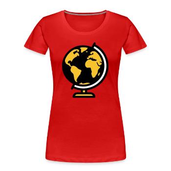 Globe Globe Earth School - Women's Premium Organic T-Shirt - red - Front - Mia (176cm)