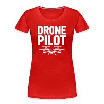 Drohnen-Pilot - Frauen Premium Bio T-Shirt - Rot - Vorne - Mia (176cm)