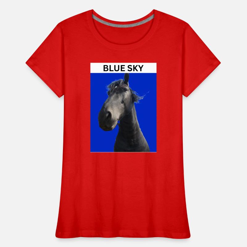 Blauer Himmel und Pferd Frauen Premium Bio T-Shirt