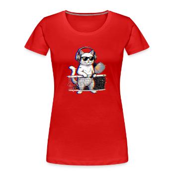 C’était drôle, c’était sorti ? Ramete de pickleball rétro - T-shirt bio Premium Femme - rouge - Devant - Mia (176cm)