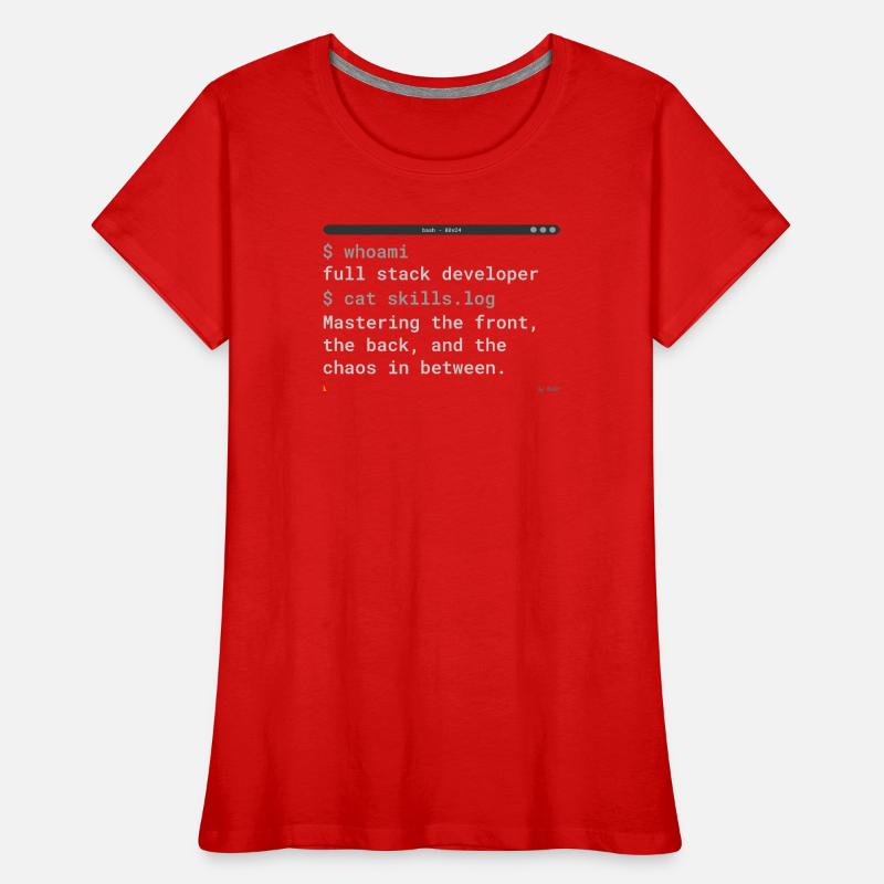 Full Stack Developer Terminal Design Frauen Premium Bio T-Shirt