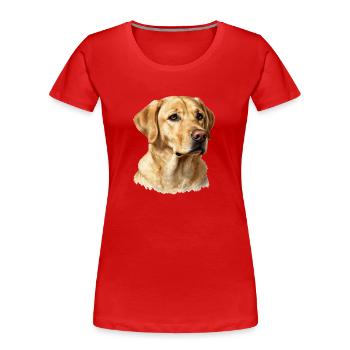 portrait golden retriever - Women's Premium Organic T-Shirt - red - Front - Mia (176cm)