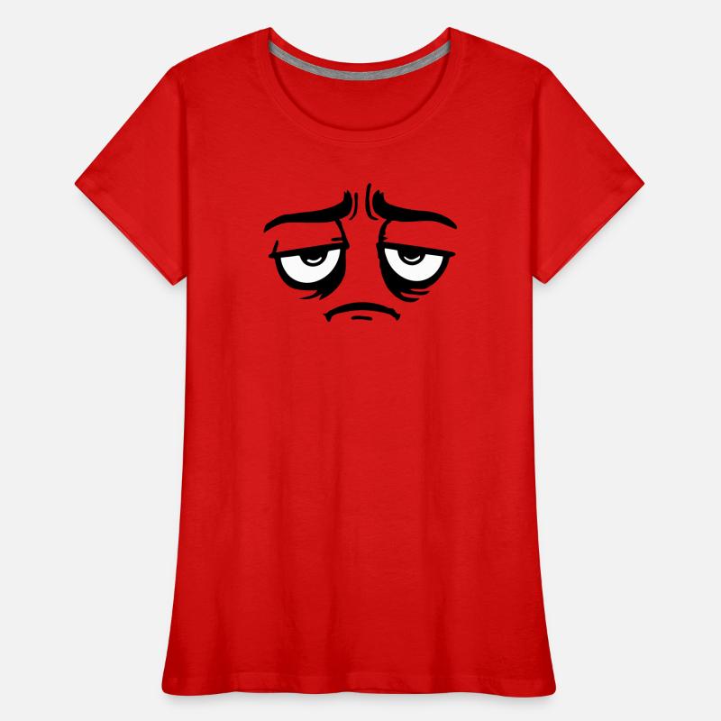 Grumpy sad disappointed face funny Women's Premium Organic T-Shirt