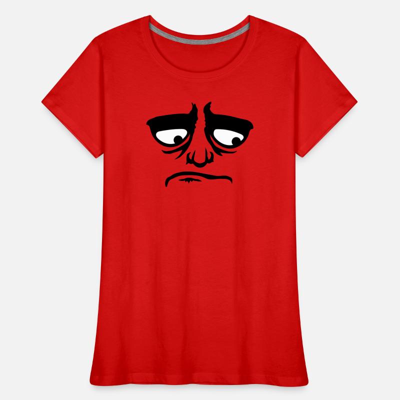 Grumpy sad disappointed face funny Women's Premium Organic T-Shirt