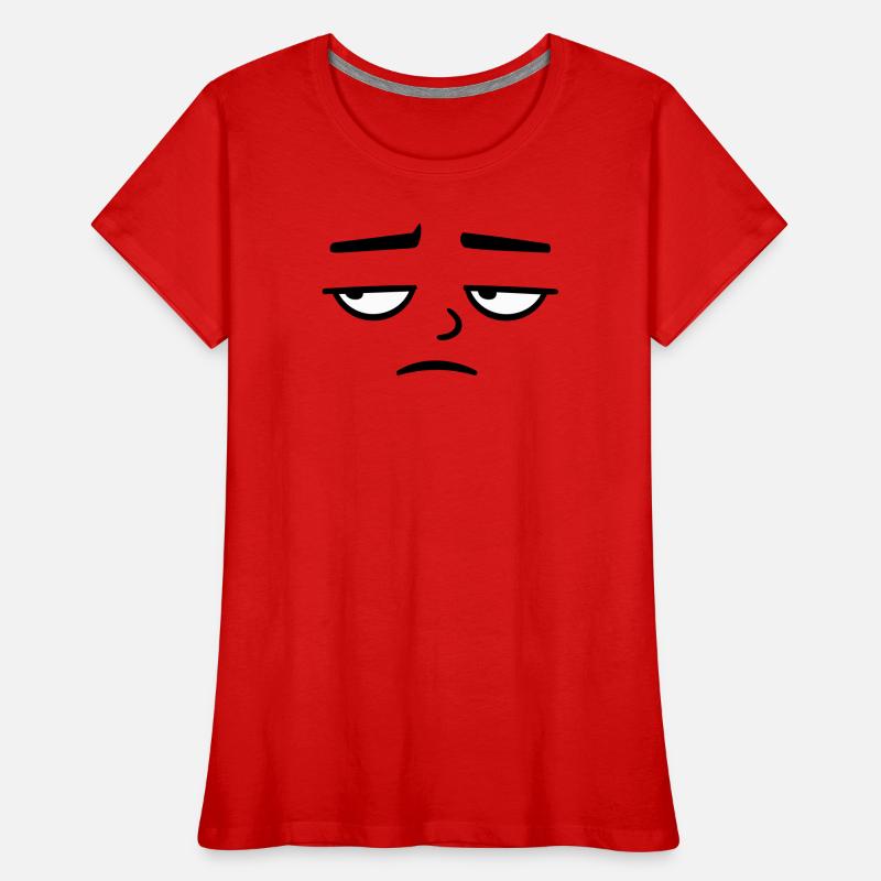 Grumpy sad disappointed face funny Women's Premium Organic T-Shirt